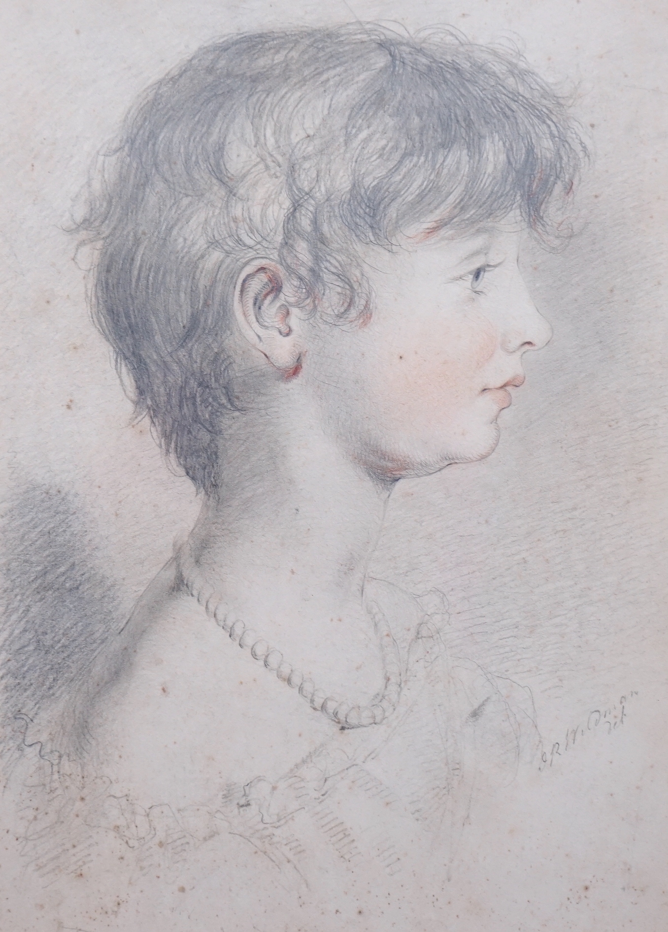 John Robert Wildman (fl.1823-1839), pencil and sanguine chalk on paper, Family portraits of young girls, each signed, each 46 x 39cm (6)